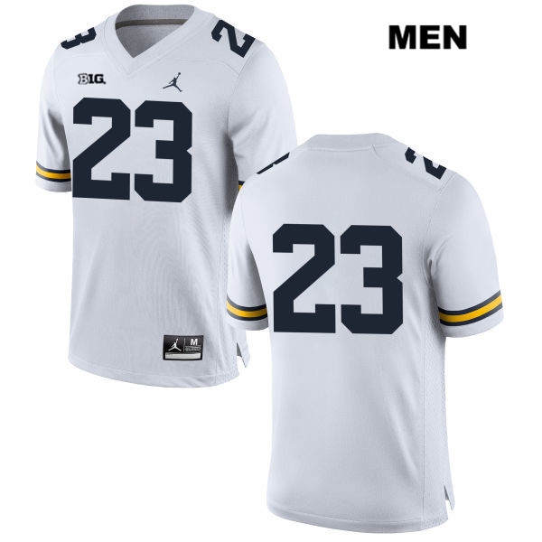 Men's NCAA Michigan Wolverines Jared Davis #23 No Name White Jordan Brand Authentic Stitched Football College Jersey IU25Q18VC